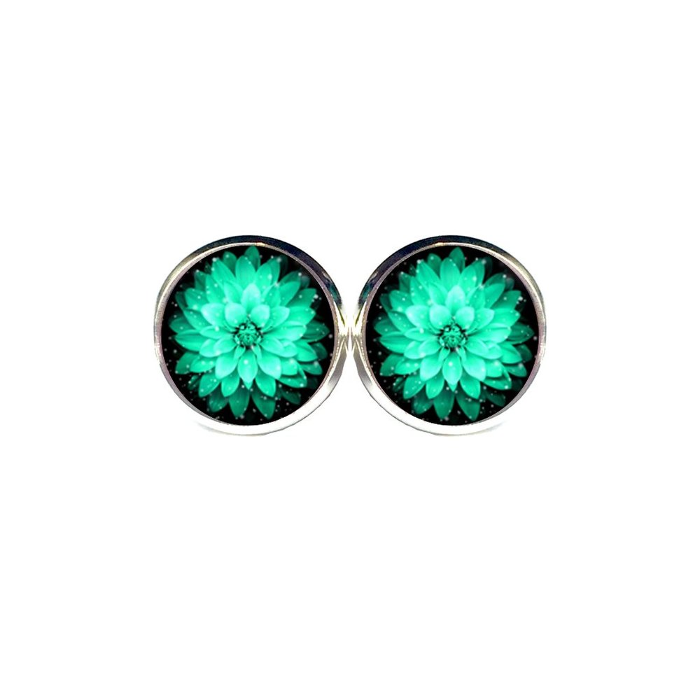 Mint Flower Earrings